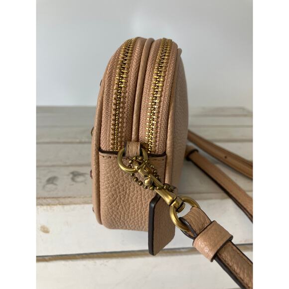 COACH SADIE 38931 PINK-NUDE LEATHER CROSSBODY, WRISTLET BAG - Picture 8 of 16